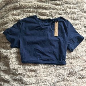 Skims fits everybody super cropped t shirt navy